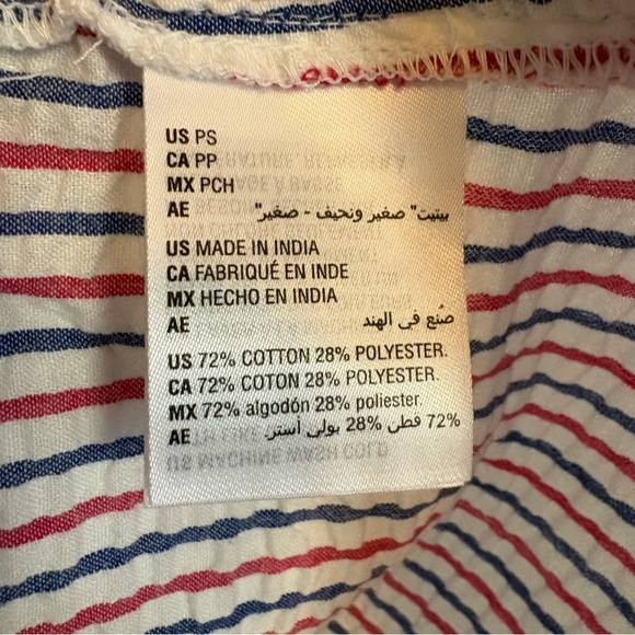 Karen Scott Red White Blue Striped Seersucker Dress Patriotic July 4 Size Small - Picture 9 of 16